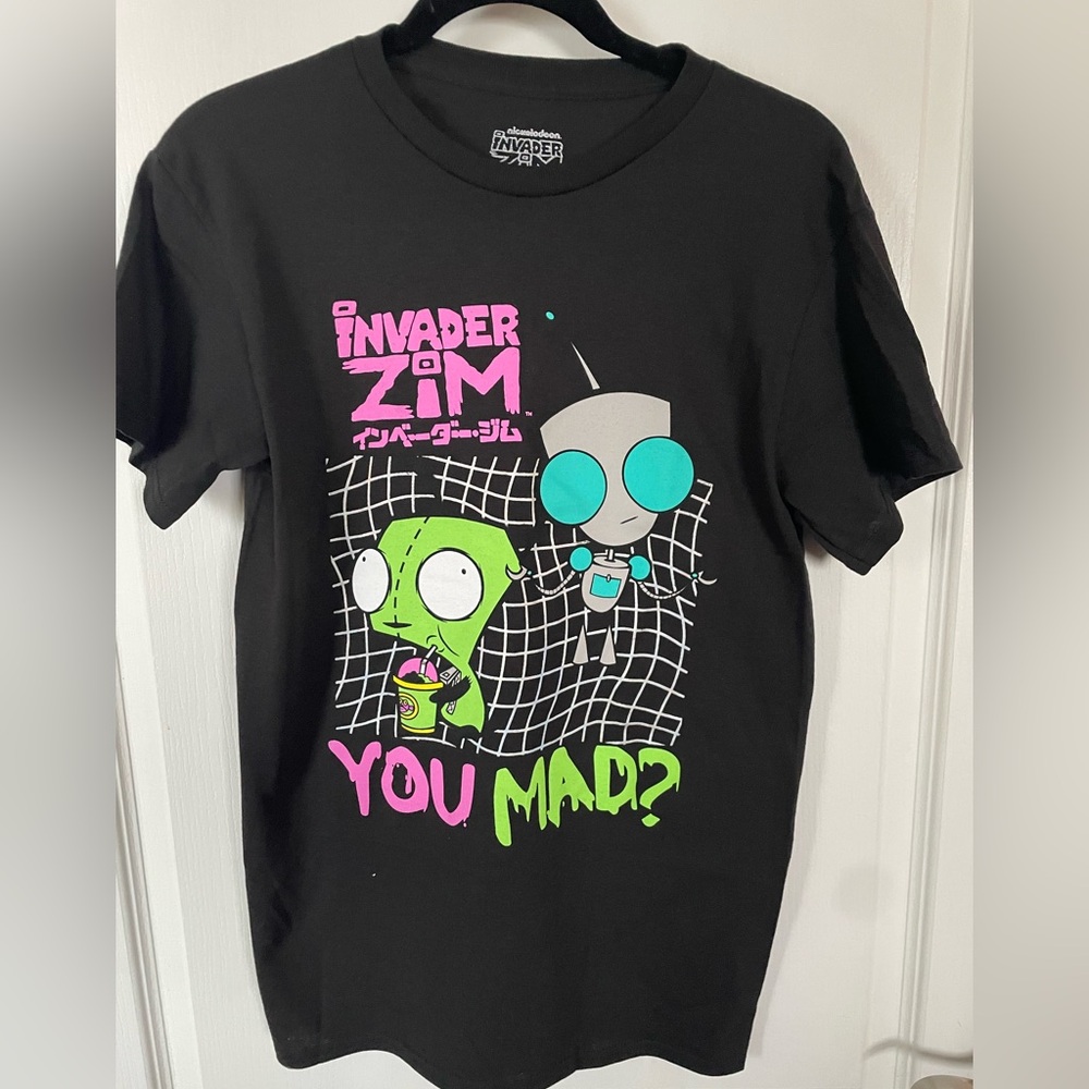 224. Medium Men’s t- shirt graphic black  Invader Zim